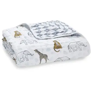 aden + anais - Couverture de rêve dream blanket prélavée en mousseline 100% coton - Imprimé Jungle - Quadruple-épaisseur 120 cm x 120 cmVendu paramazon