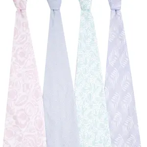 aden + anais Lot de 4 couvertures pastel en mousseline 100% coton respirant - Pour bébé fille - Multicolores mignonnes et Dainty Floral - Sommeil nouveau-né et enfant