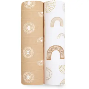 aden + anais Keep Rising Maxi-Lange - Pack de 2 | Ensenble de Langes 100% Mousseline de Coton resprirante pour bébé | Imprimés Savane, Animaux, Soleil, Arc-en-CielVendu paramazon