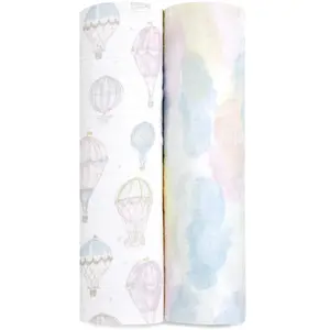 aden + anais Above The Cloud Maxi-Lange - Pack de 2 | Ensenble de Langes 100% Mousseline de Coton Biologique resprirante pour bébé | imprimés Nuages, Ballon Gonflable, étoilesVendu paramazon