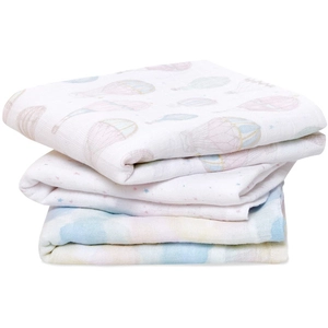 aden + anais Boutique Musy Squares, Lot de 3 Sacs à Langer 100% Mousseline de Coton Bio, Essentiels légers et Confortables, au-Dessus des Nuages, 70 x 70 cmVendu paramazon