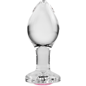 Plug Bijou en verre GEM GLASS Small 6 x 2.7cm Rose pas cher