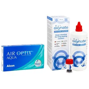 Alcon Air Optix Aqua (6 lentilles) + Solunate Multi-Purpose 400 ml avec étuiVendu parlentiamo