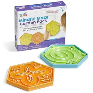 hand2mind Learning Resources Pack de labyrinthes pleine conscience sur le thème du jardin , labyrinthe à suivre du doigt pour enfants, pleine conscience pour enfants (lot de 2)