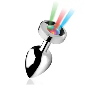 Merkloos / Sans marque Plug anal métal lumineux Light Up large pas cher