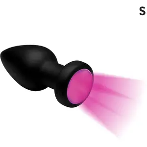 XR Brands Plug Anal Lumineux Télécommandé 7X Light Up Small Noir pas cher