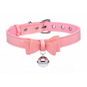 Master Series Golden Kitty Collier avec grelot félin - Rose pas cher
