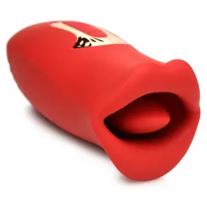 XR Brands Lickgasm Baiser + Stimulateur de Baiser Vibrant - Rouge