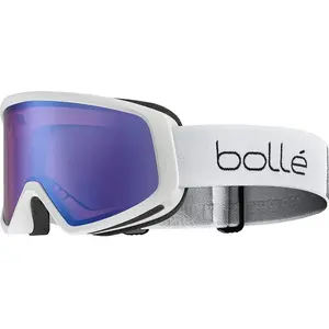 Masque Bollé BEDROCK PLUS blanc mat avec verre miroir bleu clair. pas cher