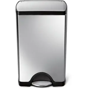 Poubelle rectangulaire à pédale 38L code j inox - Simplehuman pas cher