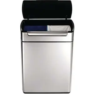 Simplehuman Poubelle Rectangulaire Touch-bar 2x24l Inox Mat pas cher