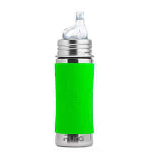Pura - Biberon évolutif inox 325 ml bec de transition VertVendu parvertbaudet