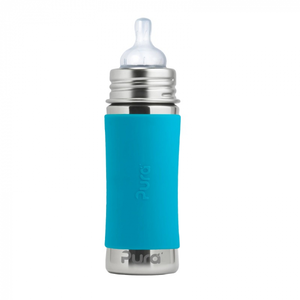 Comparateur de prix : Pura - Biberon évolutif en inox - 325 ml - Tétine - Turquoise