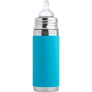 Comparateur de prix : Pura - Biberon isotherme évolutif inox 260 ml - Tétine -Turquoise