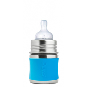 Comparateur de prix : Pura - Biberon évolutif en inox - 150 ml - Tétine - Bleu
