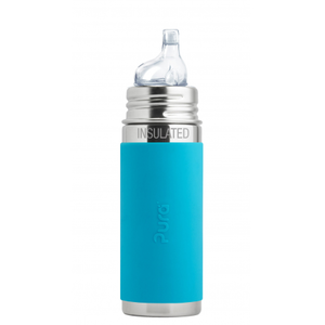 Pura - Biberon isotherme évolutif inox 260 ml - bec de transition - Turquoise