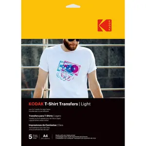 Pack de 5 feuilles Kodak T-shirt Light pour imprimante jet d'encre
