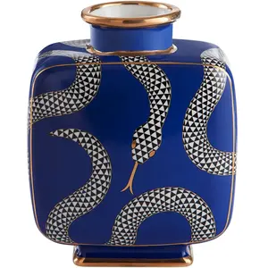 Jonathan Adler - Vase Eden - Bleu - Porcelaine émaillé - Designer Jona...