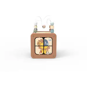 Speedy Monkey Cube d'activités 5 en 1 en bois