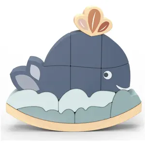 Jeu d'équilibre Culbuto Baleine empilable en bois de Speedy Monkey