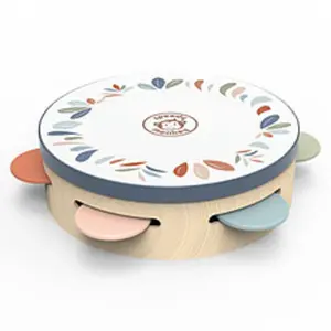 Tambourin - SPEEDY MONKEY - Jouet musical - Pour enfant - Peau décorée - 6 paires de grelots
