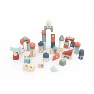 Jeu de construction en bois 50 blocs - Multicolore - Speedy Monkey