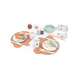 Speedy Monkey Ensemble complet de dinette en bois de 19 pièces pour enfants SP3002