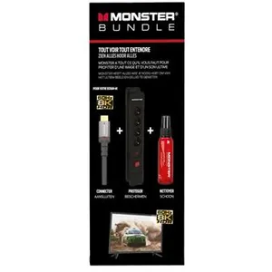Monster Cable Pack câble HDMI 2.1 8K 1,8 m + Parafoudre 4 prises + Kit... pas cher