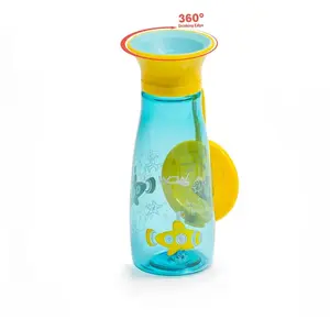 Gourde 360 ° enfant avec couvercle JAUNE Wowcup pas cher