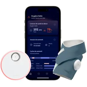 Owlet Dream Sock bleu sommeil (0-18 mois) pas cher