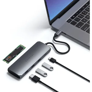 Comparateur de prix : SATECHI Adaptateur USB-C Hybrid multiport - Gris