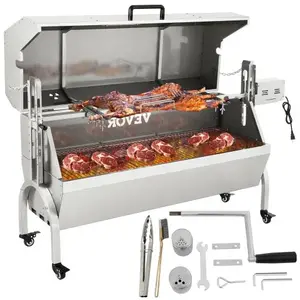 Barbecue à Charbon - VEVOR - Charge 60 kg avec Tournebroche Électrique... pas cher