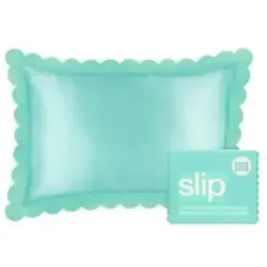 Comparateur de prix : Slip Pure Silk Queen Pillowcase with Scalloped Edge - Turquoise Oreill...