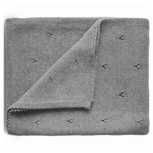 Mushie Couverture tricotée en coton bio Pointelle Gray melange (100 x 80 cm) pas cher