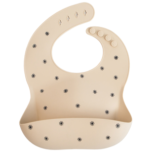 Mushie Bavoir à poche en silicone Black daisy pas cher
