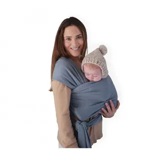 NéoBulle - Sling Sergé Brisé - Portage En Écharpe Sans Nœud - Installation Facile - Léger Et Confortable, En Coton Bio - 100% Fabriqué En France - De La Naissance à 3-4 Ans, Bleu Fregate | Pakske
