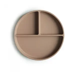 Comparateur de prix : Mushie Assiette à compartiments en silicone avec ventouse Natural
