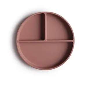 Comparateur de prix : Mushie Assiette à compartiments en silicone avec ventouse Cloudy mauve