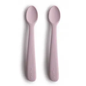 Mushie Lot de 2 cuillères en silicone Soft Lilac pas cher