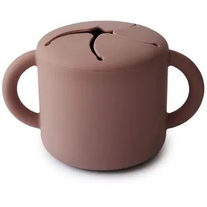Mushie Tasse à goûter Snack cup Cloudy mauve pas cher