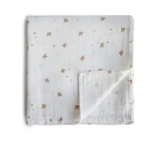 Mushie Maxi lange en coton bio Sparrows (120 x 120 cm)