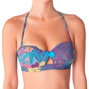 Haut de maillot de bain bandeau femme Huit Tropical Jungle Multicolore... pas cher