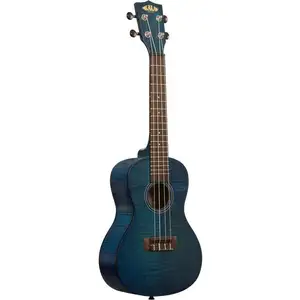 Comparateur de prix : Kala Exotic Mahogany Blue ukulélé concert avec housse