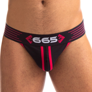 Jockstrap RALLY 665 Noir-Rouge M pas cher