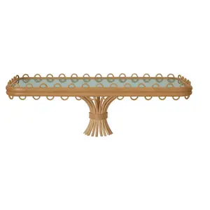 Jonathan Adler - Console murale Riviera - Vert - Rotin - Designer Jona... pas cher