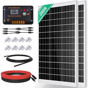 ECO-WORTHY Kit Panneau Solaire 240W avec Régulateur de charge 30A + câ... pas cher