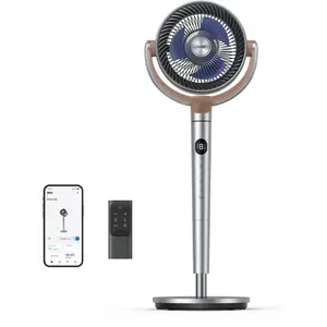 Dreo 20 dB Smart Ventilateur Silencieux sur Pied, Oscillation à 120° + 120°, Ventilateurs Puissants avec Télécommande, Portée de 24 m, 6 Modes, 8 Vitesses, Minuterie de 12 h, Compatible avec AlexaVendu paramazon