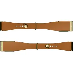 Whoop Bracelet Cuir Luxe Camel/Or Etroit S MG pas cher