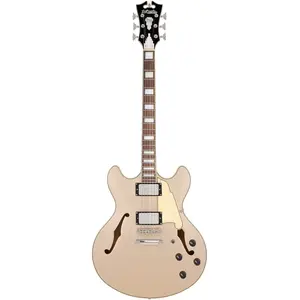 D'Angelico Premier DC XT Satin Desert Gold guitare semi-hollow bo...