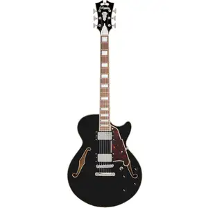 D'Angelico D'Angelico Premier SS Solid Black guitare semi-hollow body